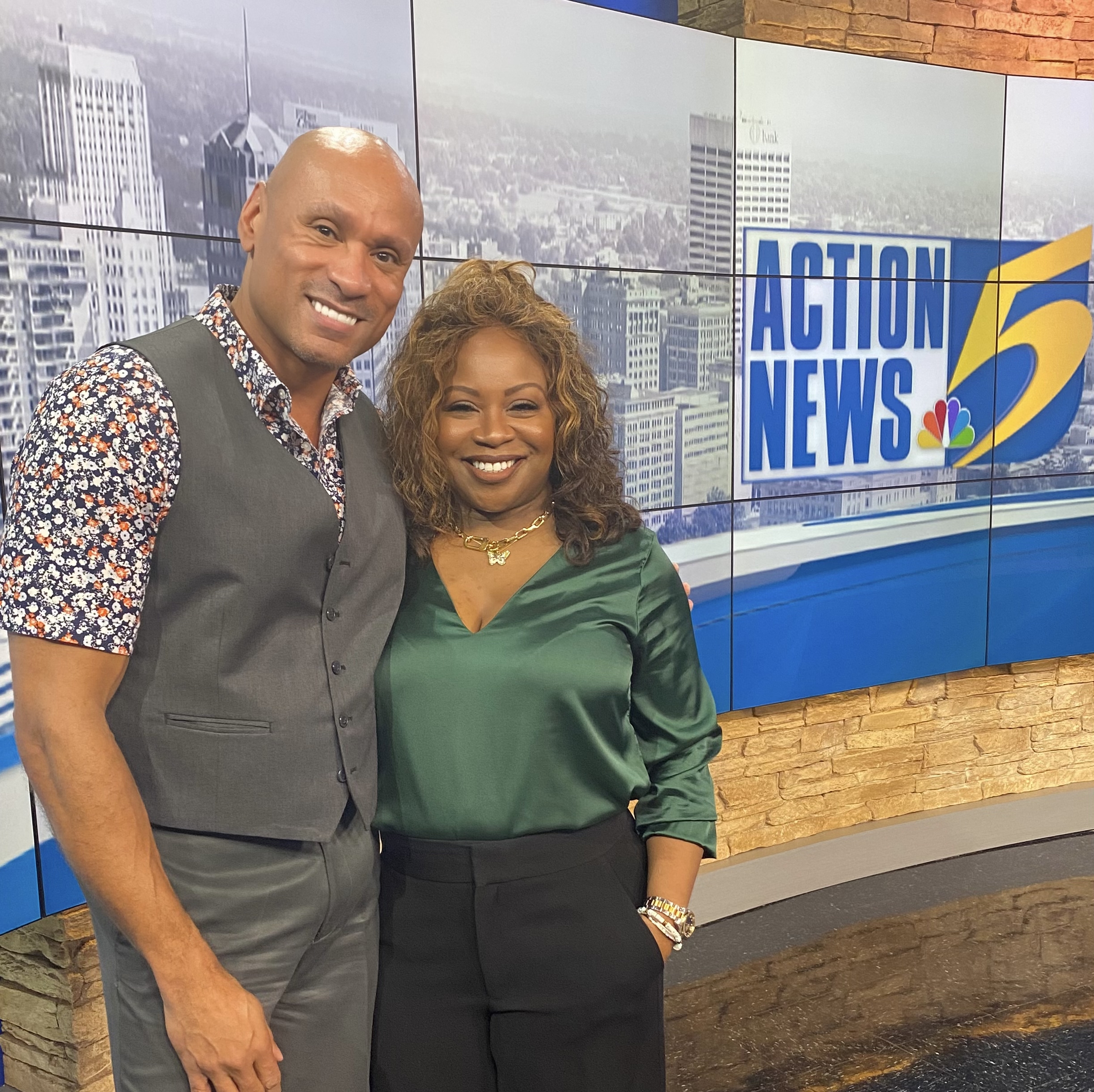 Bernard Owens with Gina Neely on Bluff City Life (NBC Memphis)
